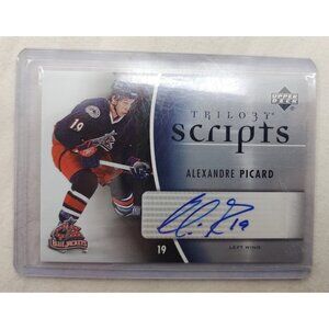 Alexandre Picard Autograph Upper Deck Trilogy Scripts NHL Blue Jackets